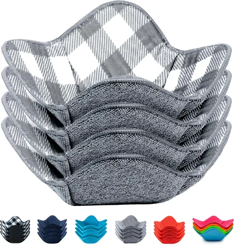 Vista 9 de Aticca Juego de Soportes Acogedores para Ollas de Microondas para Alimentos Calientes, Juego de 4 Almohadillas Calientes para Tazas de Caldo