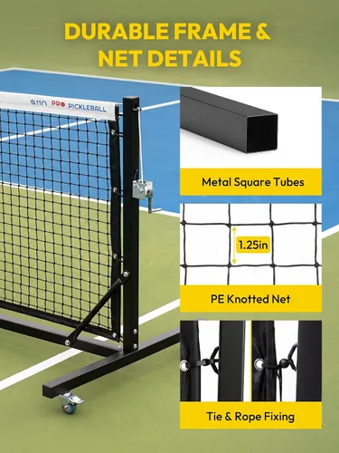 Vista 7 de A11N SPORTS Pro Pickleball Net with Wheels, 22 FT Regulation