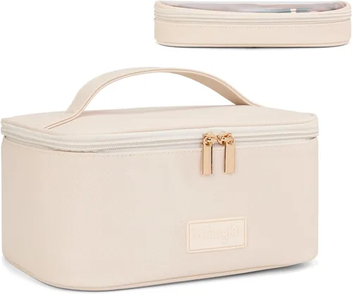 Vista 15 de Wrangler - Bolsa de maquillaje de viaje, 2 piezas, bolsa de cosméticos con Vaca café