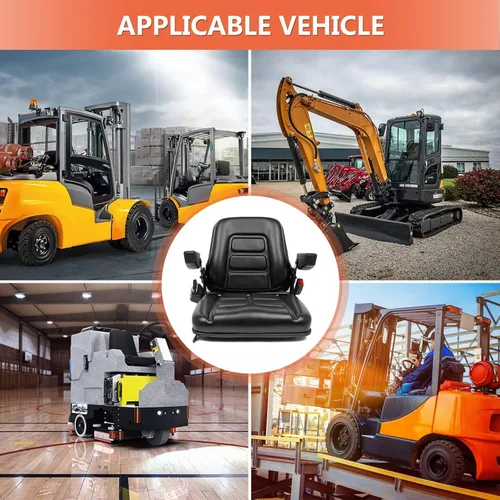 Vista 7 de Asiento universal para montacargas, asiento para tractor con micro interruptor, apoyabrazos y cinturón de seguridad, para tractor, excavadora