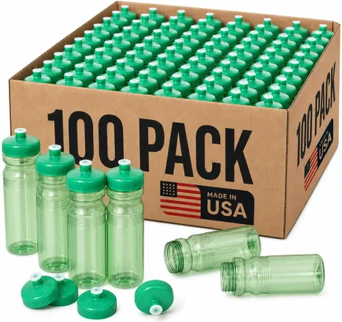 Vista 19 de Rolling Sands Botellas de agua reutilizables a granel, paquete de 100 botellas de agua deportivas de 24 onzas, fabricadas en Estados Unidos, sin Rojo
