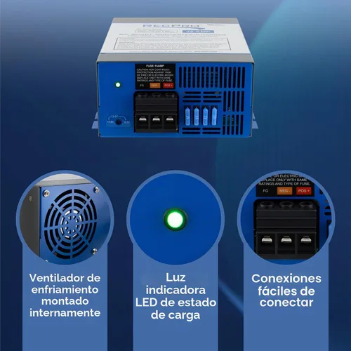 Vista 2 de RecPro - Convertidor de energía RV de 35 amperios y cargador de batería Carga de 4 etapas