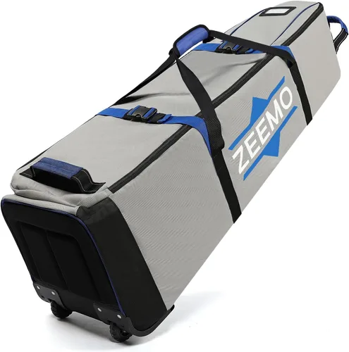 Vista 8 de ZEEMO Bolsa de viaje de golf, funda protectora completamente abierta y aprobada por aerolíneas con ruedas para clubes, carrito y bolsa de soporte