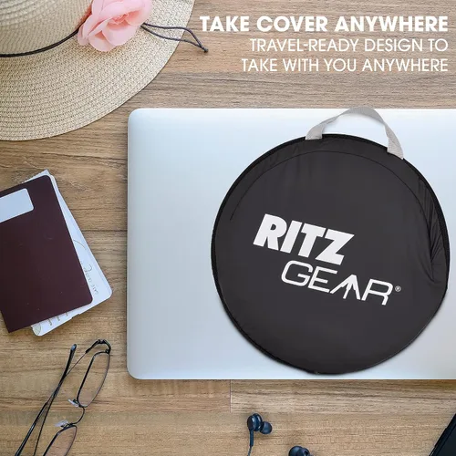 Vista 7 de RitzGear - Parasol para laptop Capucha portátil compacta antirreflejo, tienda de campaña y funda de transporte para computadora, tableta