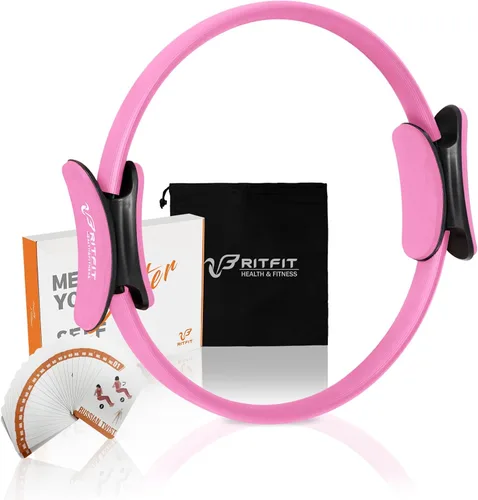Vista 12 de RitFit Anillo circular de pilates – Círculo mágico de fitness de 14 pulgadas para tonificar muslos interiores y exteriores, guía de entrenamiento