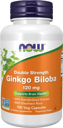 Vista 10 de NOW Foods Suplementos, Ginkgo Biloba 120 mg, Doble Fuerza, Verificado por el Proyecto Sin OMG, 50 Cápsulas Veganas