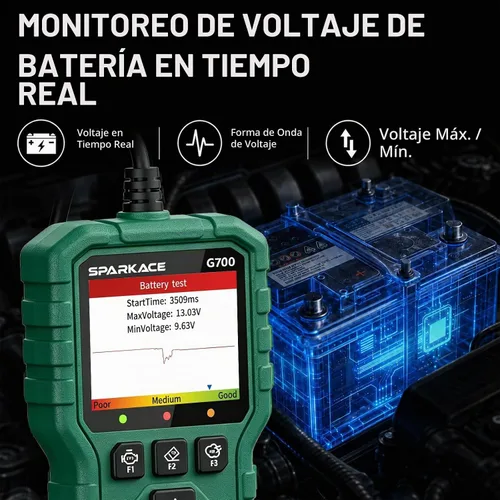 Vista 6 de Launch Escáner G700 OBD2, lector de código del coche con datos en vivo