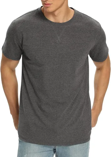 Vista 76 de NITAGUT Camiseta clásica de algodón para hombre con cuello redondo