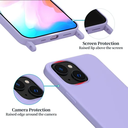 Vista 108 de Funda compatible con iPhone 8 Plus, iPhone 7 Plus/6 Plus/6S Plus con cordón, funda cruzada para iPhone con correa ajustable de silicona para iPhone