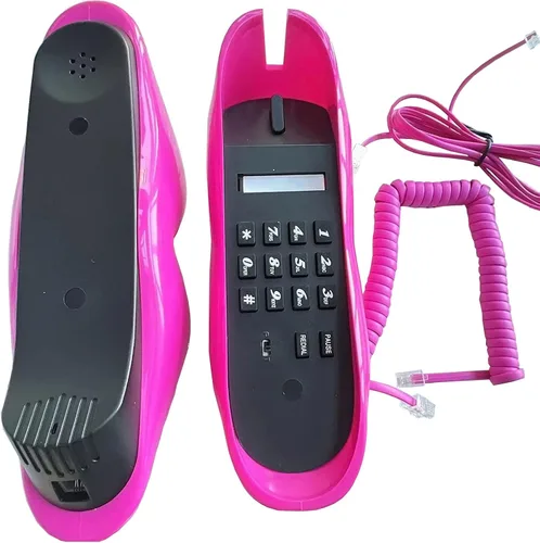 Vista 5 de Teléfono de labios, Teléfono residencial avanzado, Interesante boca en forma de labio, divertido cable de teléfono de plástico rosa rojo, teléfono