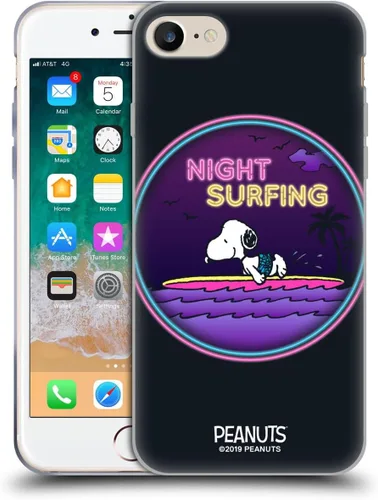 Vista 76 de Head Case Designs Funda de gel suave con licencia oficial de Peanuts Tropical Surf Snoopy Aloha Disco compatible con Apple iPhone 13 Mini Surf