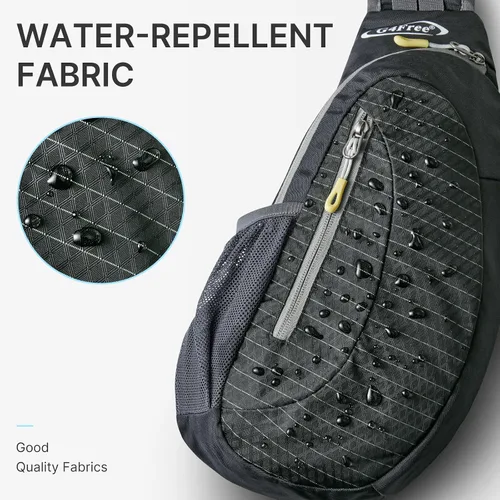 Vista 6 de G4Free - Bolso bandolera para hombres y mujeres, mochila pequeña para el pecho y el hombro, ligera, para viajes, actividades al aire libre y Negro