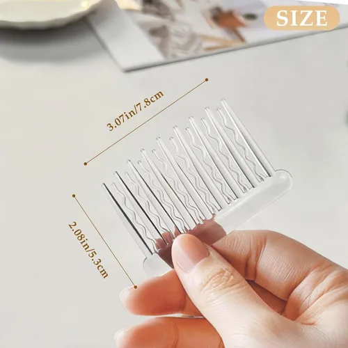 Vista 6 de 12 peines laterales de plástico transparente para el cabello, accesorios elegantes y ligeros para peine de dientes
