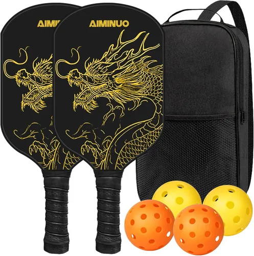 Vista 17 de Palas de pickleball de fibra de vidrio, juego de paletas de pickleball ligeras de 0.63 pulgadas para hombres, mujeres, niños, interiores y exteriores