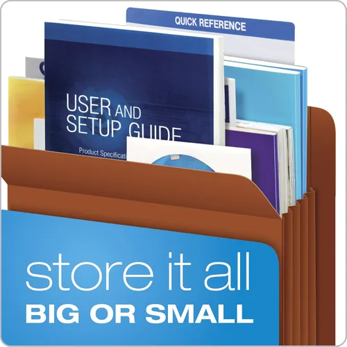 Vista 6 de Pendaflex Heavy Duty End Tab File Pockets, Letter Size, Redrope, 3.5" Expansion, 10/BX (95343) (Pack of 5)