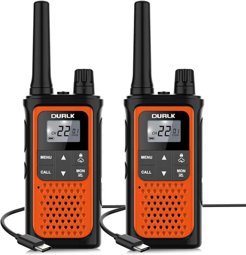 Vista 10 de Walkie Talkies para adultos de largo alcance, paquete de 2 walkie talkies recargables, 22 canales FRS, radios bidireccionales con receptor