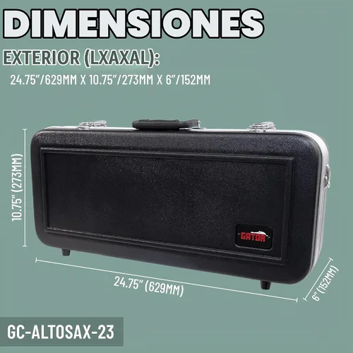 Vista 6 de Gator Cases Andante Series GC-ALTOSAX-23 - Carcasa rígida para saxofón alto (ABS moldeado)