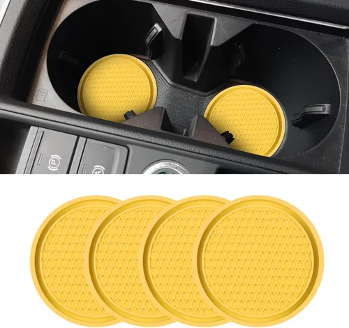 Vista 10 de Posavasos para el automóvil, alfombrilla antideslizante y a prueba de golpes incorporada, inserto de portavasos universal de silicona, portavasos