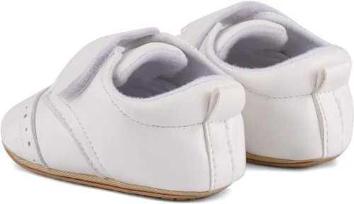 Vista 5 de ESTAMICO - Tenis de piel sintética para bebés, niños y niñas, suela de goma antideslizante, para primeros pasos, zapatos para exteriores