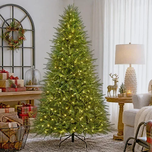 Vista 11 de Árbol de Navidad artificial verde sin luz de 6 pies con 480 puntas de ramas