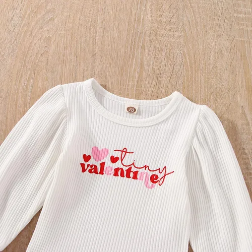 Vista 31 de FIOMVA Conjunto de ropa de 3 piezas con estampado de corazón para bebé recién nacida, para el día de San Valentín