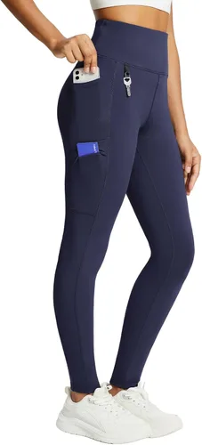 Vista 30 de baleaf Leggings con forro polar para mujer, impermeables, pantalones de senderismo de invierno, mallas térmicas para correr, bolsillos