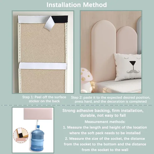 Vista 6 de Calcomanías de pared anticolisión para niños, paneles de pared suaves 3D, autoadhesivas para dormitorio, sala de juegos, cuarto de niños, cojín