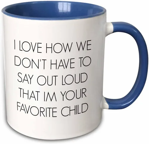 Vista 9 de 3dRose I Love How We Don't Have to Say Out Loud I'm Your Favorite Child - Taza de dos tonos, 11 onzas, color negro