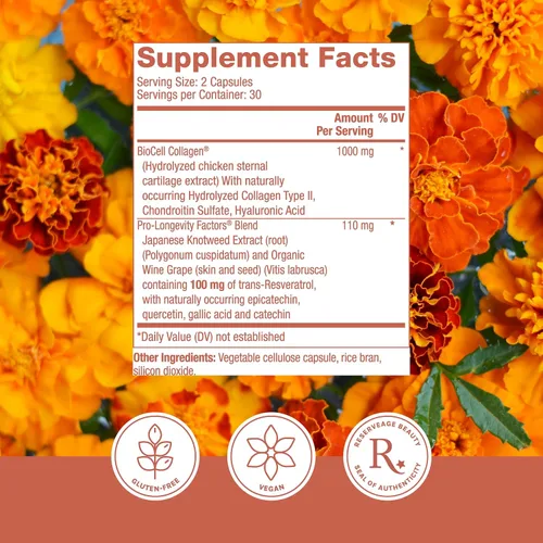 Vista 2 de Reserveage Beauty - Suplemento para el cuidado de la piel y la salud de las articulaciones, apoya la producción saludable de colágeno para mujeres