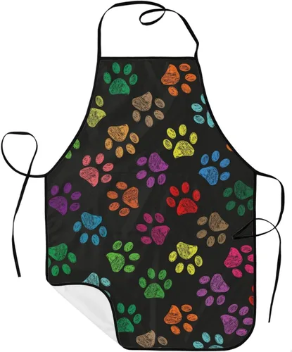Vista 16 de Sigouyinei Delantales para mujeres con bolsillos, delantal para hombres, delantal adecuado para chefs camareros, técnicos de uñas para hornear