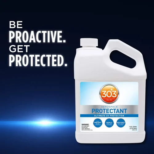 Vista 5 de Protector del interior del vehículo, 1 galón. Provides UV protection while helping prevent fading, cracking, and discoloration.