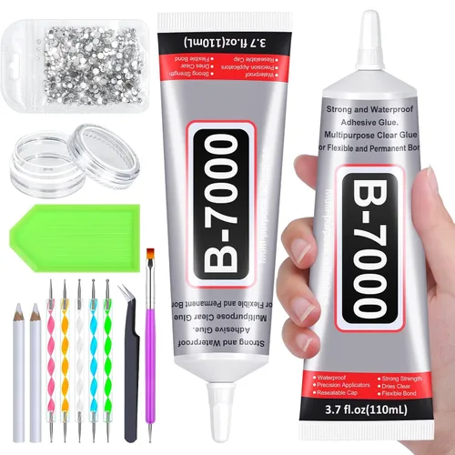 Vista 9 de Pegamento B7000 de 3.7 fl oz con punta de precisión, pegamento deslumbrante