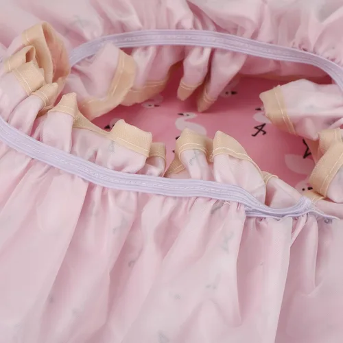 Vista 4 de 4 Piezas Gorros de Ducha para Mujeres y Niña, Gorro de Baño Reutilizable e Impermeable con Doble Capa Impermeable, Patrón de Pájaro y Corazón