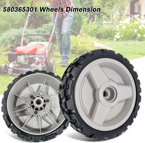Vista 4 de 2 ruedas de accionamiento para cortacésped Husqvarna 580365301 593198101 compatibles con cortacésped L321AH, LC221A HU675AWD, HU700AWD, HU725AWD