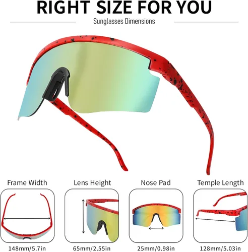 Vista 3 de Gafas de sol para hombres, mujeres, adolescentes de niños y niñas, gafas de sol deportivas de béisbol geniales para softbol, pesca, fútbol