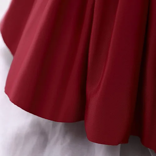 Vista 7 de 6M-8T Vestido de Niña Bebé con Lazo Grande para Cumpleaños y Certamen, Vestido de Fiesta Tutú para Niñas Pequeñas, Vestidos de Bautizo Borgoña