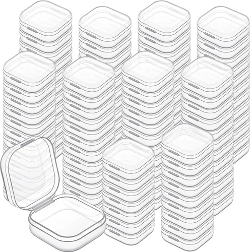 Vista 13 de 6 piezas de mini contenedores de almacenamiento de cuentas de plástico transparente para recolectar artículos pequeños, cuentas, joyas, tarjetas