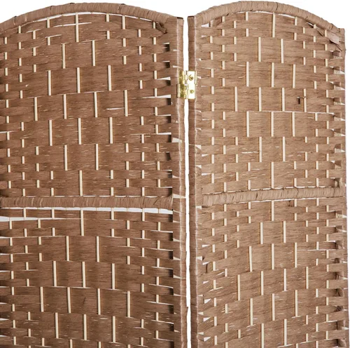 Vista 6 de HOMCOM - Divisor de habitación de 6 paneles, pantalla plegable de privacidad de 6 pies de alto, natural Madera natural