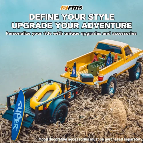 Vista 5 de BEEZRC FMS 1/18 RC Crawler FCX18 Chevy K10 RC Camión RTR Coche RC Modelo de Vehículo Licenciado Oficial 8km/h 4WD 900mAh Pasatiempo RC Coches