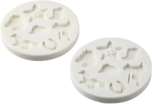 Vista 2 de 2 moldes de silicona con temática de vaquero occidental para decoración de velas, chocolate, decoración de postres