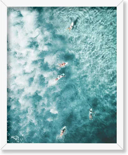 Vista 7 de Poster Master Póster clásico costero, impresión acuática vintage, regalo para artistas, amigos, atrapa las olas, surfistas en el mar, playa, costa