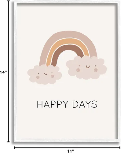 Vista 10 de Stupell Industries Arte Giclée enmarcado con arco iris Happy Days por LSR Design Studio Enmarcado en blanco