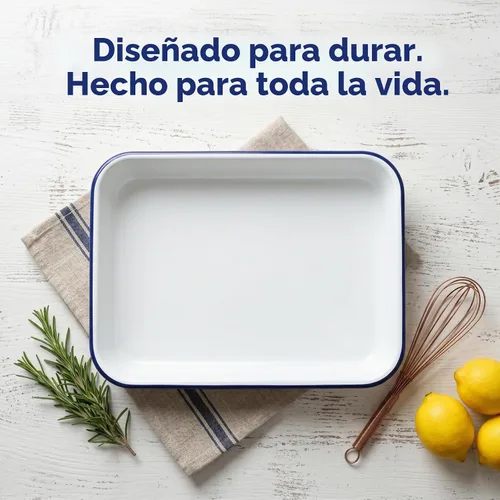Vista 8 de Cabilock Bandeja esmaltada para hornear de 13.76 x 9.63 x 2.55 pulgadas, bandeja multifuncional para hornear alimentos, antiadherente, resistente al