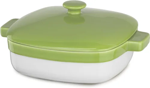 Vista 5 de KitchenAid Streamline Ceramic - Cazuela para hornear de 1.9 cuartos de galón, color rojo imperio