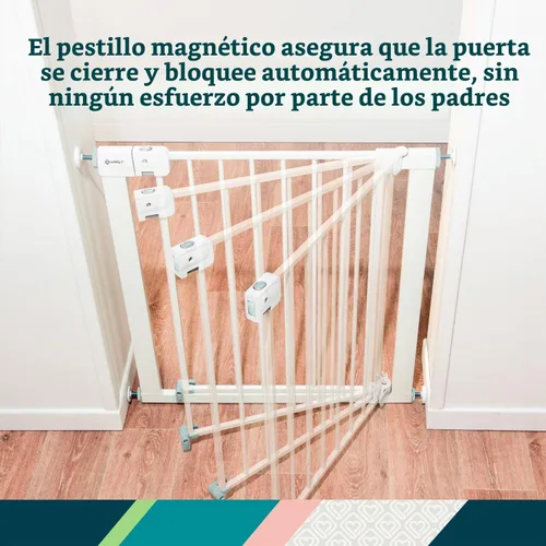 Vista 2 de Safety 1st Puerta de bebé de cierre automático fácil de instalar con fijación de montaje a presión, color gris
