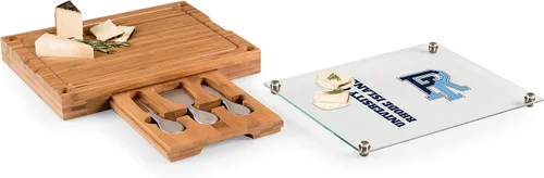Vista 11 de PICNIC TIME NCAA Juego de tabla de queso y cuchillos con parte superior de vidrio de concierto, juego de tabla de charcutería, tabla de cortar