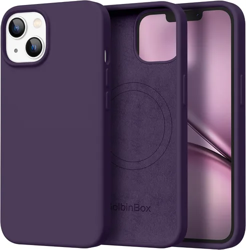 Vista 123 de GolbinBox Funda magnética para iPhone 17, compatible con MagSafe, cubierta de silicona integrada para control de cámara, funda de silicona líquida a