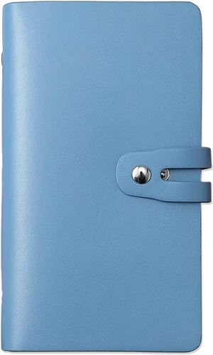 Vista 13 de Soporte para tarjetas de crédito RFID, organizador de tarjetas de visita de cuero con 96 ranuras para tarjetas, protector de tarjetas de crédito