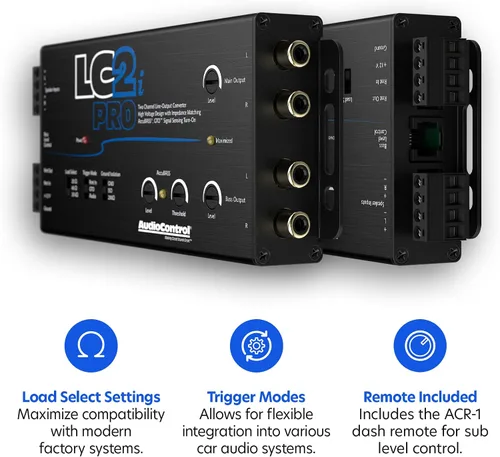 Vista 2 de AudioControl LC2i PRO - Convertidor de salida de línea de 2 canales con sensor de señal GTO y AccuBASS