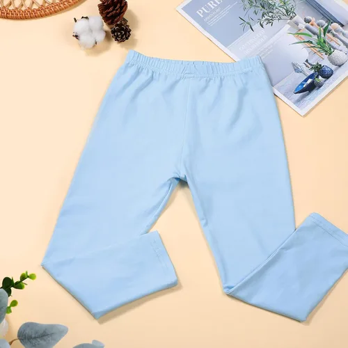 Vista 2 de Ramede 8 leggings para niñas, de longitud completa, color liso, básicos, suaves, cómodos, elásticos, pantalones para yoga y niñas Color a la moda